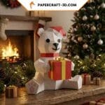 Ours de noel papercraft 3D