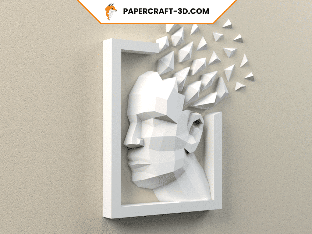 3D-Papierbastelkopf-Bemalung