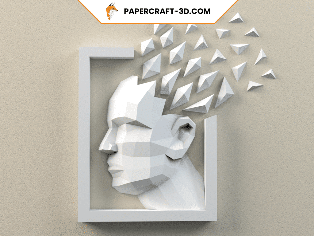 3D-Papierbastelkopf-Bemalung