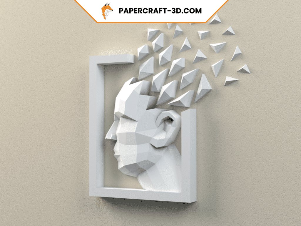 3D-Papierbastelkopf-Bemalung