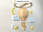 Mobile pour bébé ourson en papercraft 3D