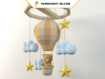 Mobile pour bébé ourson en papercraft 3D