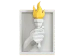 Olympische vlam in papercraft 3D, weergave 5