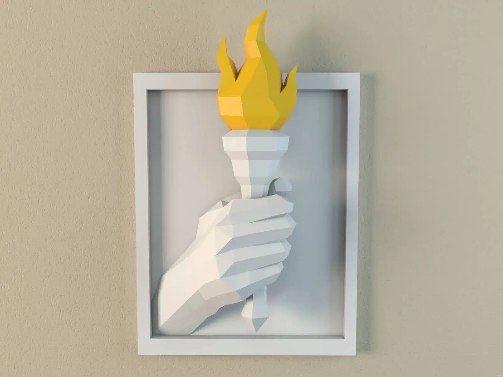Olympische vlam in papercraft 3D, weergave 5