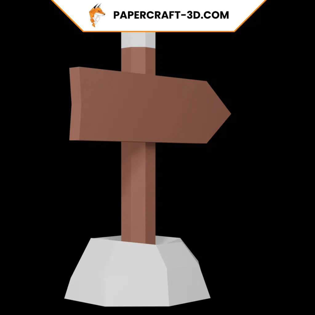 Panneau de direction "Pôle Nord" en Papercraft 3D