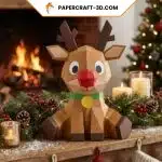 Renne de Noël en papercraft 3D