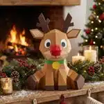 Rena de Natal em papercraft 3D