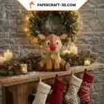 Renne de Noël en papercraft 3D