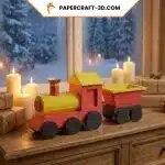 3D-Weihnachtszug aus Papier zum Basteln