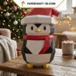 Pingouin de Noël papercraft 3D