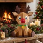 Rena de Natal em papercraft 3D