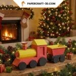 3D-Weihnachtszug aus Papier zum Basteln