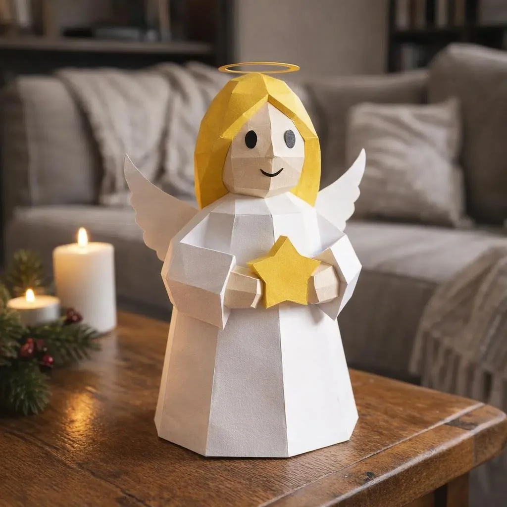Ángel de Navidad papercraft 3D
