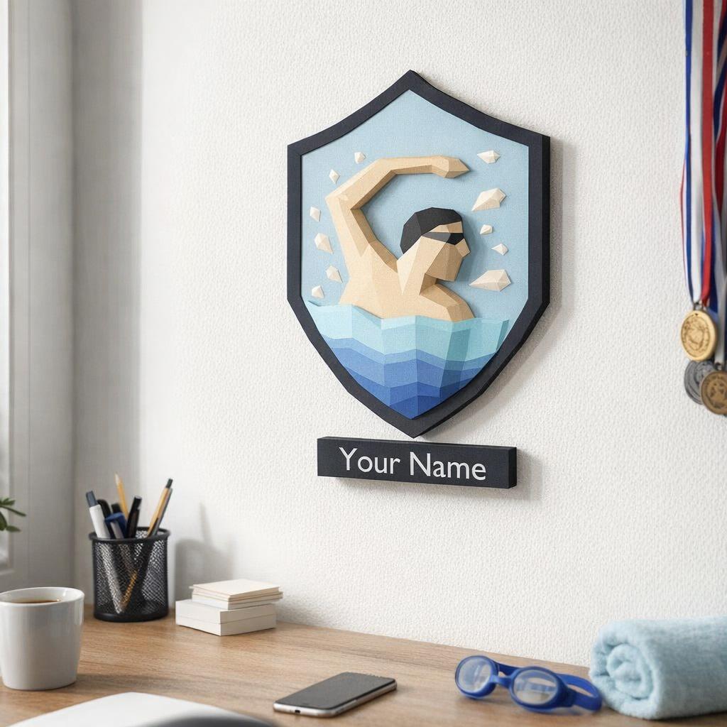Blason de natation en Papercraft 3D