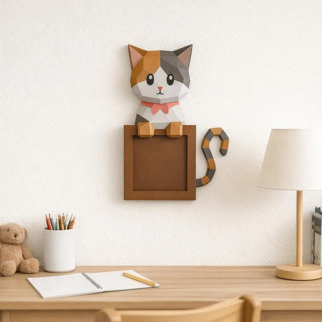 3D-Papercraft-Fotorahmen Katze