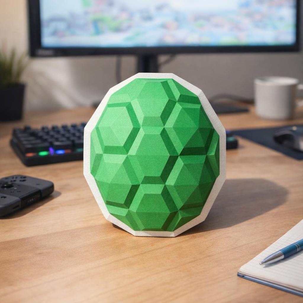 Carapace verte de Mario en papercraft 3D