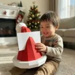 Chapeau du père Noël en Papercraft 3D, vue 2