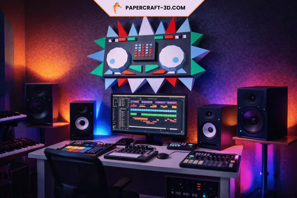 Mesa de DJ mural en Papercraft 3D