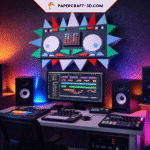 Table de Dj murale en papercraft 3D