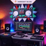 Mesa de DJ mural en Papercraft 3D