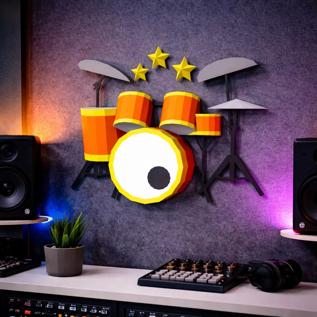 Schlagzeug als 3D-Papercraft