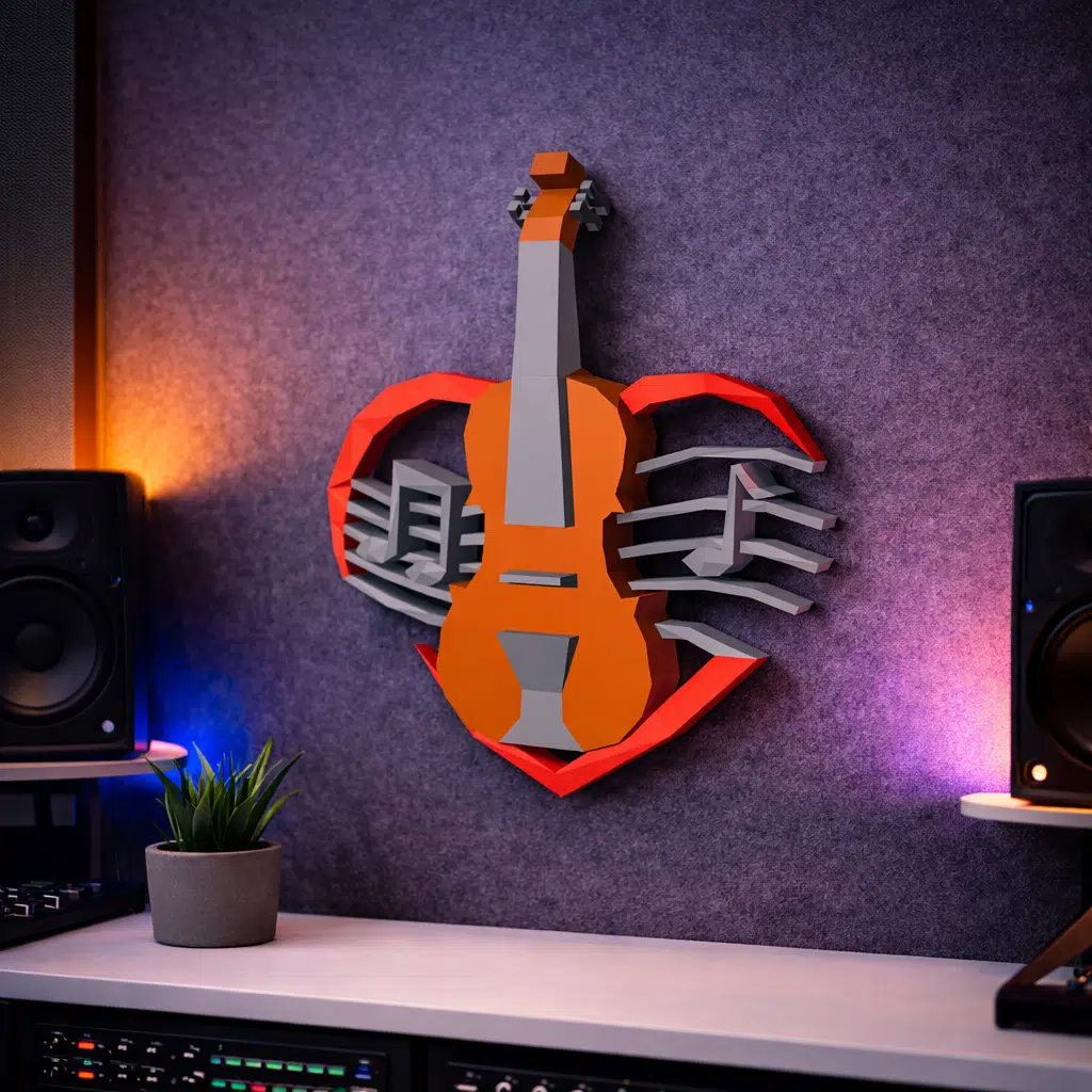 Electric guitar in 3D Papercraft