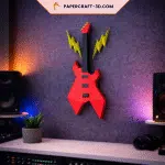 Electric guitar in 3D Papercraft