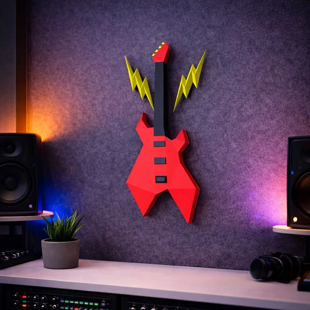 Electric guitar in 3D Papercraft