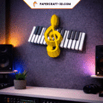 Instrument piano en papercraft 3D