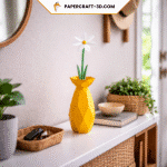 Vase avec fleur en papercraft 3D