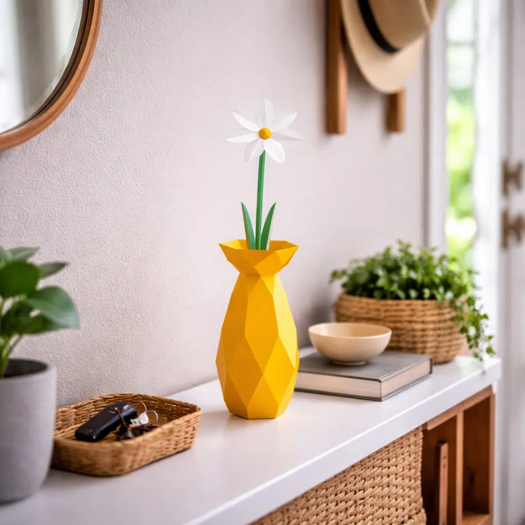 Vase avec fleur en papercraft 3D Vase avec fleur en papercraft 3D