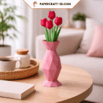 Vase avec Tulipe en papercraft 3D