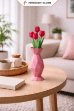 Vase avec Tulipe en papercraft 3D
