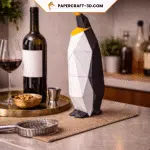 Portabotellas de vino Pingüino en Papercraft 3D