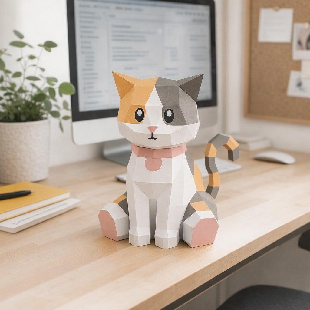 Chaton en papercraft 3D