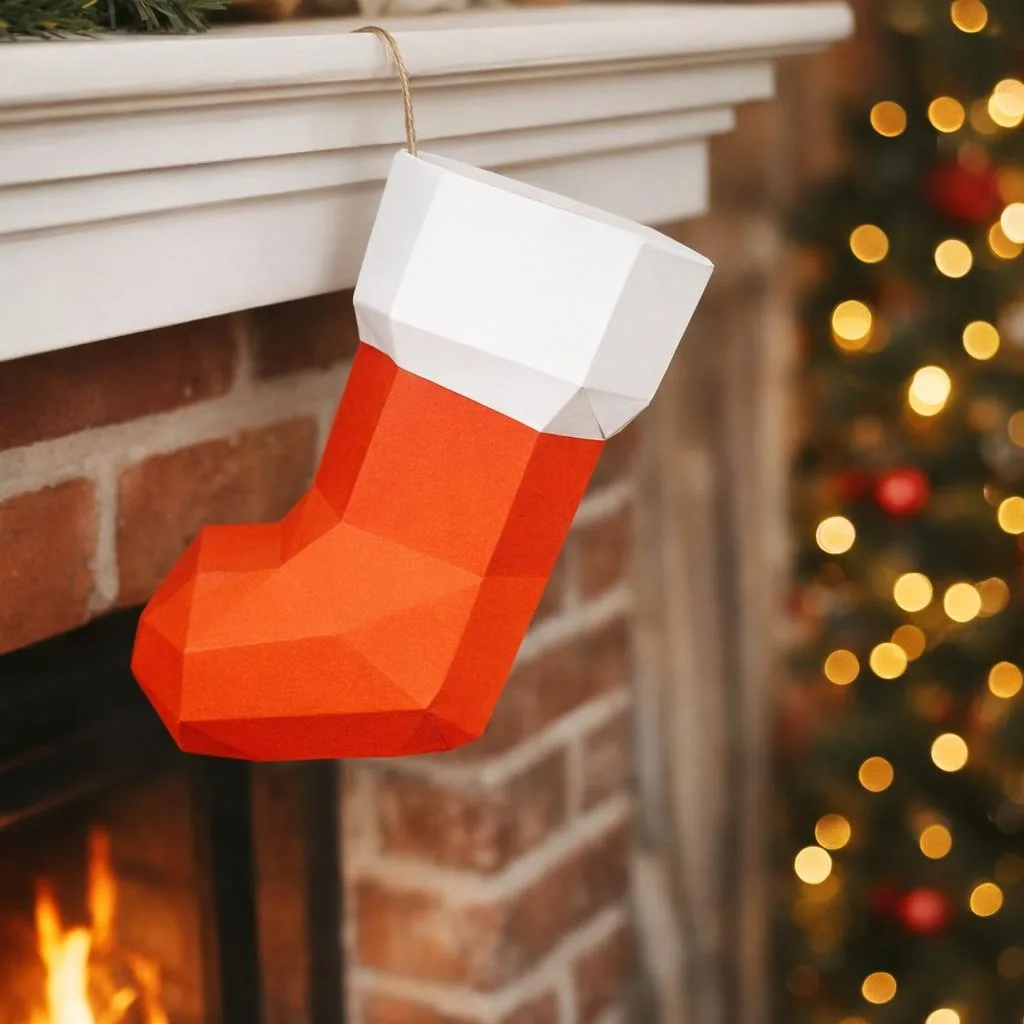 Chaussettes de Noël en papercraft 3D