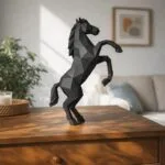 Cheval noir en papercraft 3D