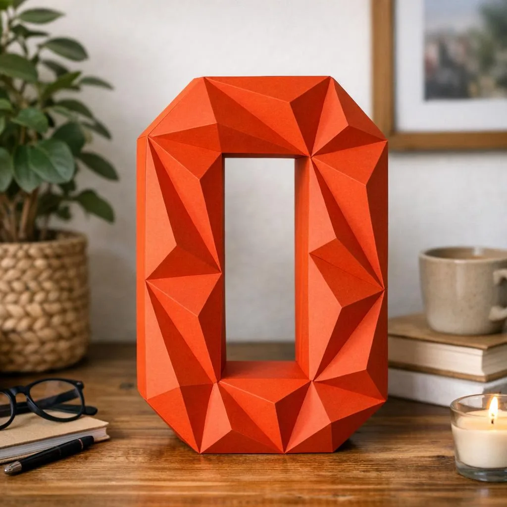 Cijfer 0 in 3D-papercraft – PDF – patroon voor verjaardagsdecoratie