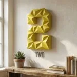 Chiffre 2 en papercraft 3D - modèle PDF à assembler pour fête d'anniversaire ou déco festive