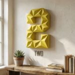 Dekorative Zahl 2 aus 3D-Papercraft – PDF-Modell zum Zusammenbauen für Geburtstag oder festliche Deko