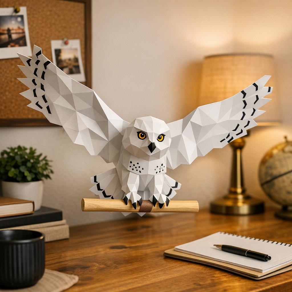 Chouette Edwige de Harry Potter en papercraft 3D