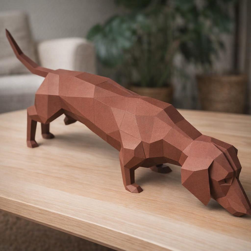 Dachshund en papercraft 3D