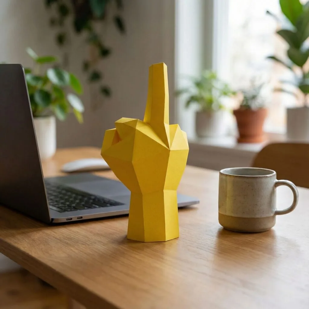 Mittelfinger aus 3D-Papercraft