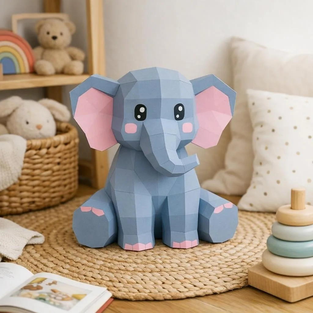 Cornice portafoto elefante in papercraft 3D