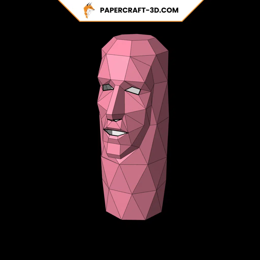 Porte bouteille de vin en forme de visage en papercraft 3D