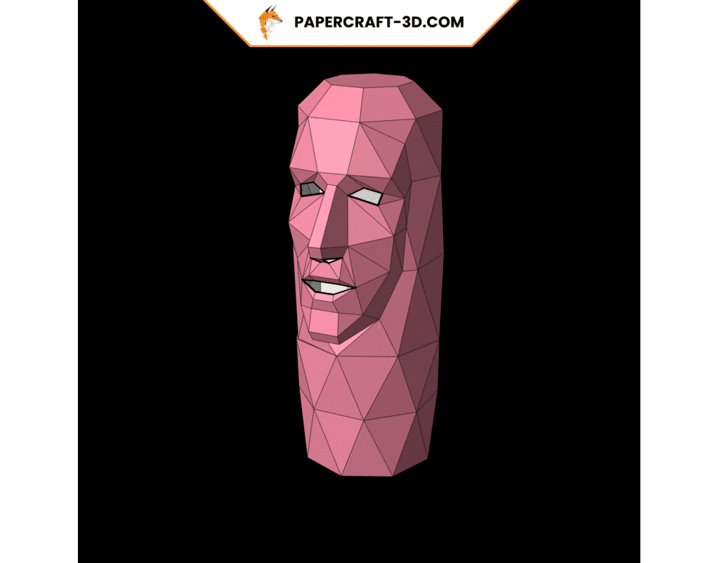 Porte bouteille de vin en forme de visage en papercraft 3D