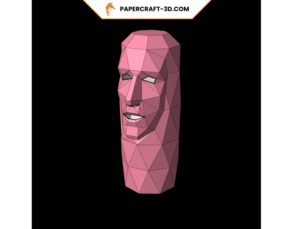Porte bouteille de vin en forme de visage en papercraft 3D