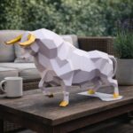 Grande touro em papercraft 3D