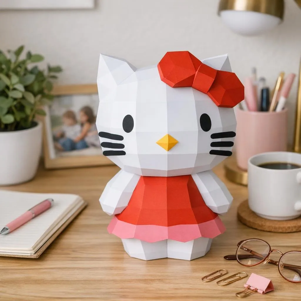 Hello Kitty als 3D-Papercraft