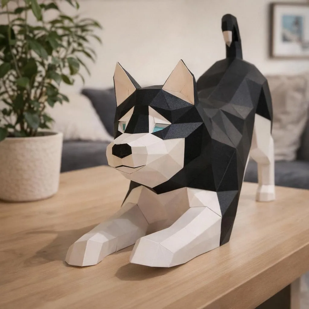 Husky als 3D-Papercraft
